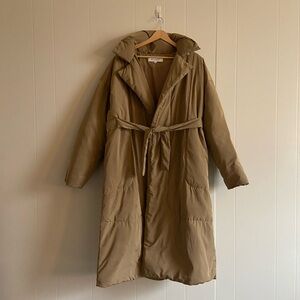 Elliatt Khaki Puffer Coat with Belt
